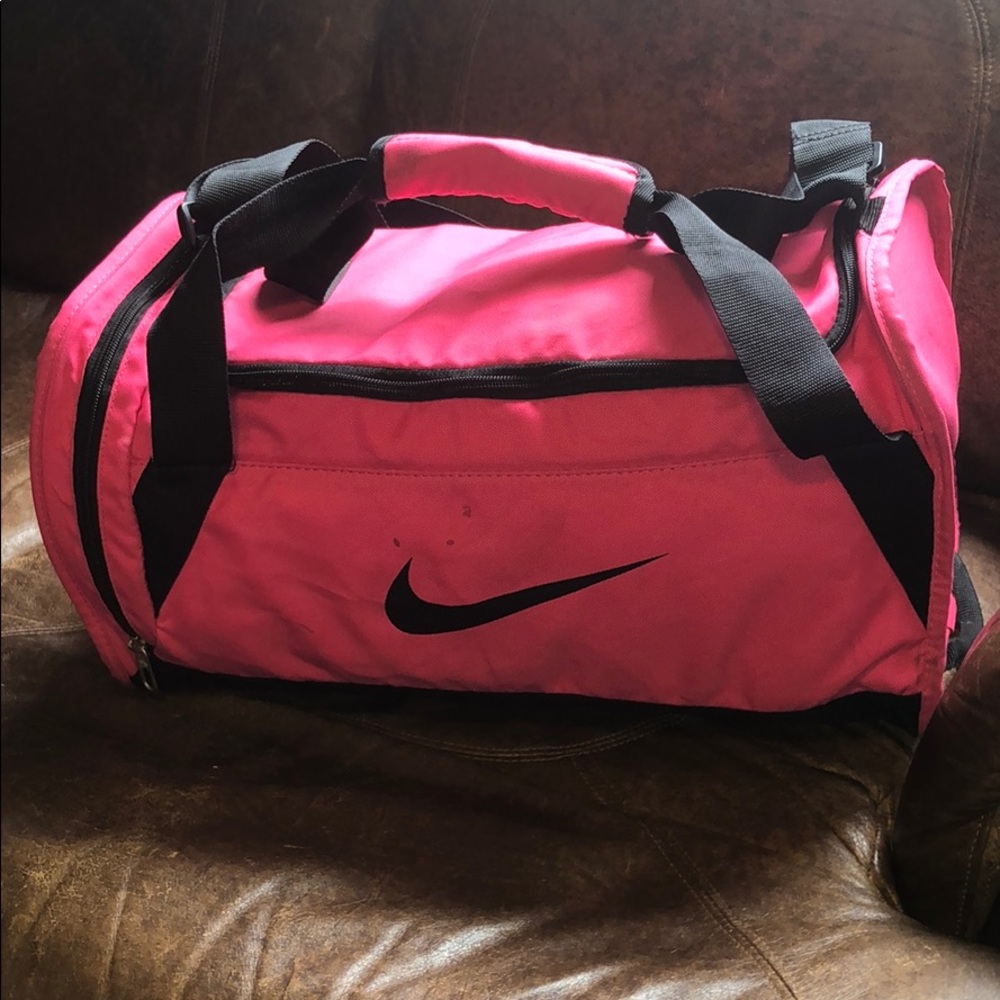 Pink Nike duffel bag